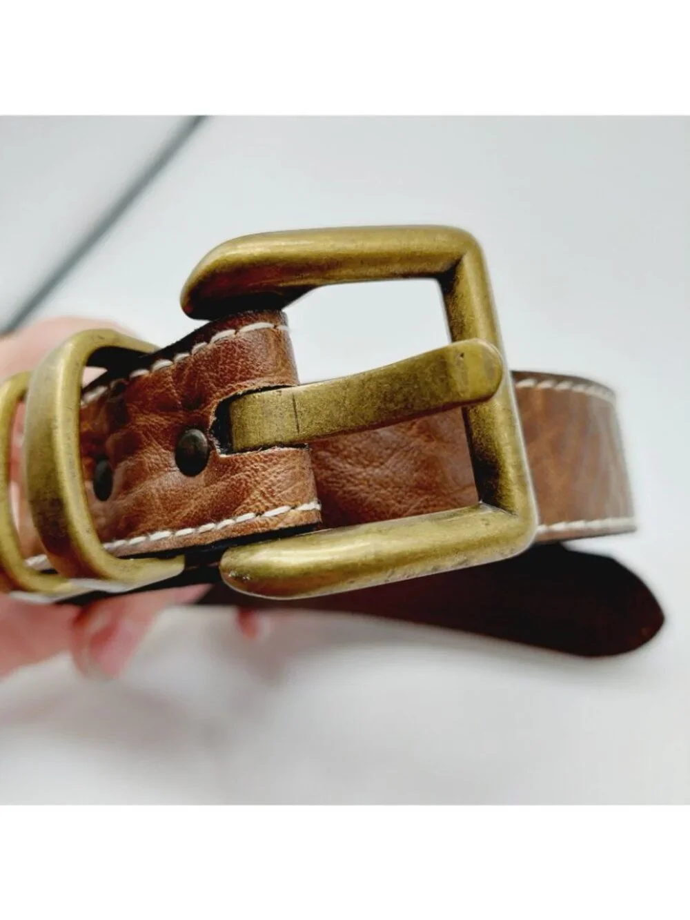 Lizwear Belt Brown Size 10 Brass Toned Hardware Read